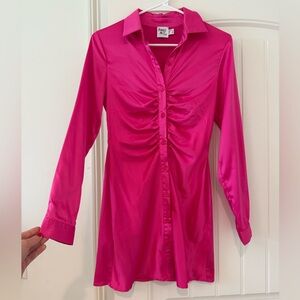 Princess Polly Fuchsia Button-Up Dress
